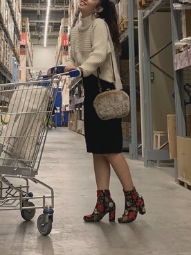 「ショッピング」｜「アイテム（アナログ腕時計）」を使った、ゆうりさん（レディース・162cm）の冬コーディネート