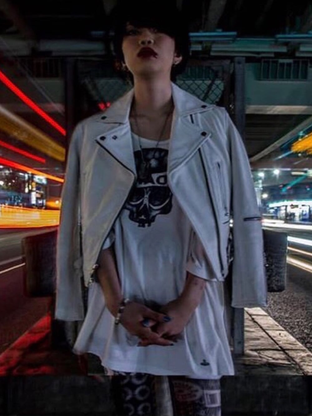 「Tokyostreetstyle、michiehoshina、avantgardelegwear、mandkdesign、Vivienne Westwood、NineMicrophones、アイラブメンズライク、punk、rock、Sex Pistols」｜「Vivienne Westwoodのアイテム（Tシャツ/カットソー、ホワイト系）」を使った、  M&K Designさん（レディース・164cm）の春コーディネートの1枚目の写真