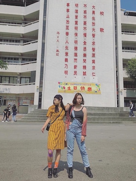 「アイテム（タイツ/ストッキング、オレンジ系）」を使った、MGさん（レディース・163cm）の秋コーディネート