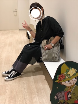 「ラブアンドピース2020」｜「アイテム（シャツワンピース）」を使った、∗kayo.o.o٭¨̮さん（レディース・155cm）の秋コーディネート