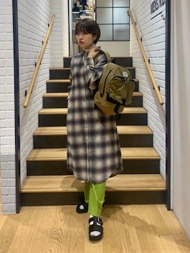 「PENDLETON（ペンドルトン）のアイテム（ワンピース/ドレス）」を使った、morita_rさん（レディース・160cm）の秋コーディネート