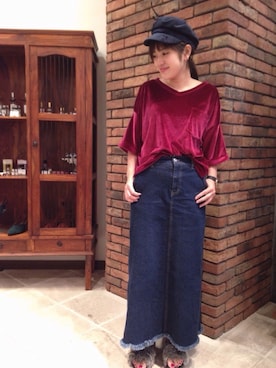 「Te chichi（テチチ）のアイテム（キャスケット）」を使った、みささん（レディース・158cm）の秋コーディネート