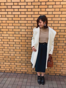 「グリーンスカート」｜「アイテム（ジャケット/アウター）」を使った、みささん（レディース・158cm）の秋コーディネート