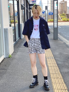 「XLARGE（エクストララージ）のアイテム」を使った、Emiruさん（レディース・165cm）の春コーディネート