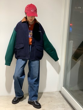 「XLARGE（エクストララージ）のアイテム（その他アウター）」を使った、小島えみるさん（レディース・165cm）の秋コーディネート