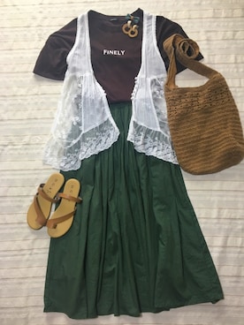 「Chica（チカ）のアイテム（アクセサリー）」を使った、+K*さん（レディース・153cm）の夏コーディネート