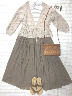 「Chica（チカ）のアイテム（アクセサリー）」を使った、+K*さん（レディース・153cm）の夏コーディネート