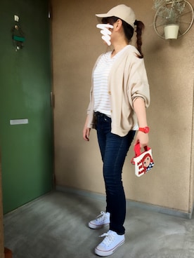 「Daddy Oh Daddy（ダディーオーダディー）のアイテム（バッグ）」を使った、+K*さん（レディース・153cm）の夏コーディネート