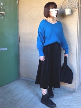 「ブルー×ブラック」｜「アイテム（その他）」を使った、+K*さん（レディース・153cm）の秋コーディネート