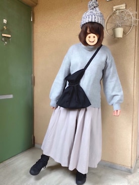「オールグレー」｜「アイテム（バッグ）」を使った、+K*さん（レディース・153cm）の秋コーディネート