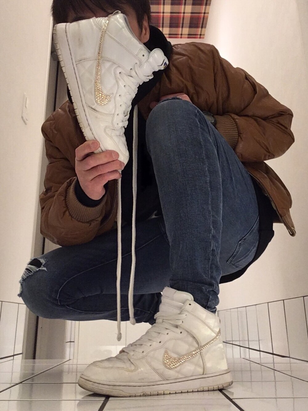 「A BATHING APE、Bershka、NIKE、nike dunk high、ユニクロ、スワロフスキー、2017KFWS告知、キモ撮り」｜「通常のアイテム（その他、その他）」を使った、流山ＲＥＤＳさん（メンズ・180cm）の冬コーディネートの1枚目の写真