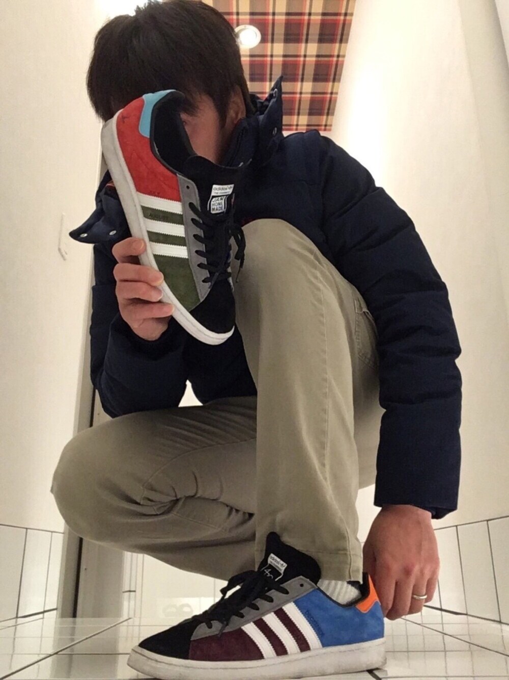 「2017KFWS、adidas originals、JAM HOME MADE、FOURNESS、スワロフスキー、ユニクロ、キモ撮り、非対称、カラフル」｜「通常のアイテム（その他、その他）」を使った、流山ＲＥＤＳさん（メンズ・180cm）の冬コーディネートの1枚目の写真