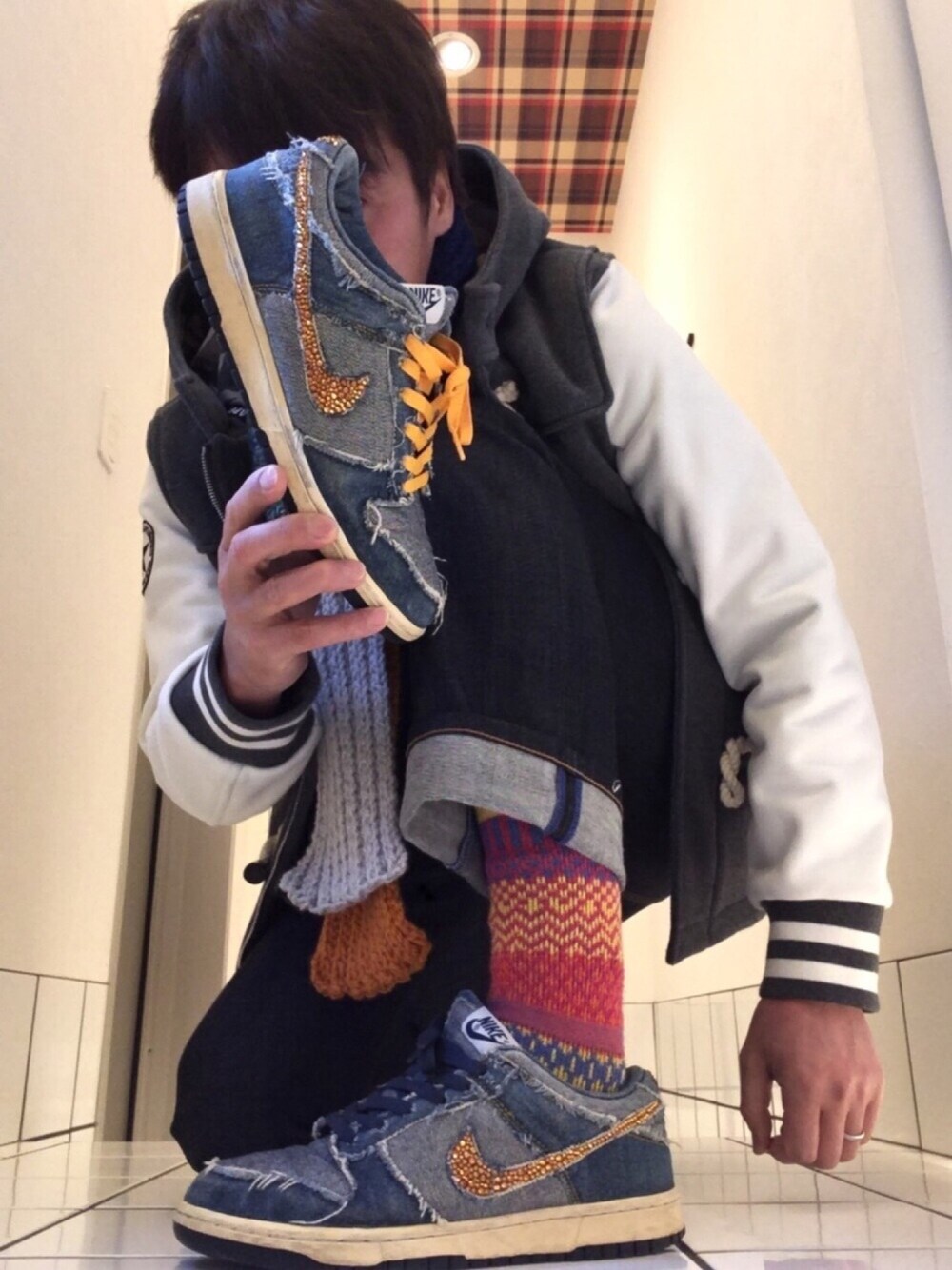 「2017KFWS、AAPE、ユニクロ、adidas  originals by NIGO、adidas originals、NIKE、スワロフスキー、マフラー、キモ撮り」｜「通常のアイテム（その他、その他）」を使った、流山ＲＥＤＳさん（メンズ・180cm）の冬コーディネートの1枚目の写真
