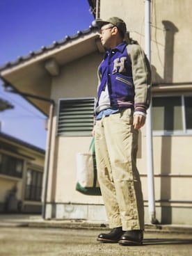「アイテム（スタジャン）」を使った、ナガさん（メンズ・169cm・40代）の冬コーディネート
