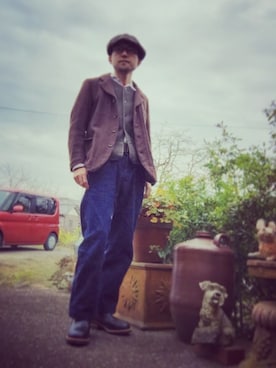 「茶芯」｜ナガさん（メンズ・169cm）の冬コーディネート