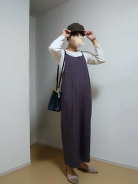 「AMERICAN HOLIC（アメリカンホリック）のフェルトキャップ（キャップ、グリーン系）」を使った、しーさん（レディース・167cm）の秋コーディネート