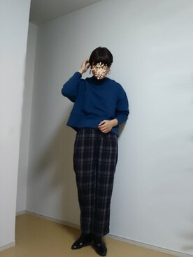 「Green　Parks（グリーンパークス）のエナメルショートブーツ（ブーツ、ブラック系）」を使った、しーさん（レディース・167cm）の秋コーディネート