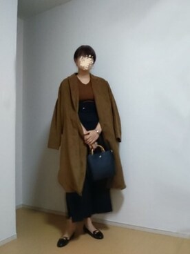 「niko and...（ニコアンド）のスエードショップコート（その他アウター、ブラウン系）」を使った、しーさん（レディース・167cm）の秋コーディネート
