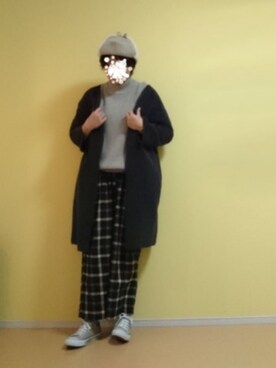 「SEVENDAYS=SUNDAY（セブンデイズサンデイ）のニットファーフライト帽（ハット、ベージュ系）」を使った、しーさん（レディース・167cm）の秋コーディネート