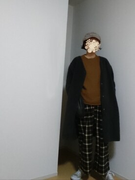 「アイテム（その他トップス、ブラウン系）」を使った、しーさん（レディース・167cm）の秋コーディネート