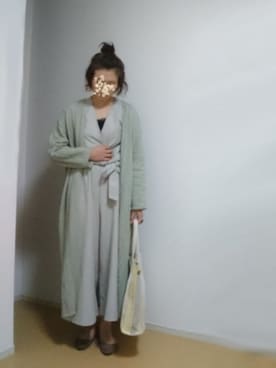 「H　BEAUTY&YOUTH UNITED ARROWS（エイチビューティーアンドユースユナイテッドアローズ）のコットン羽織り（カーディガン/ボレロ、グリーン系）」を使った、しーさん（レディース・167cm）の春コーディネート
