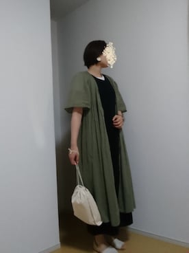 「AMERICAN HOLIC（アメリカンホリック）のアセチラタンプレートイヤリング（イヤリング、ホワイト系）」を使った、しーさん（レディース・167cm）の春コーディネート