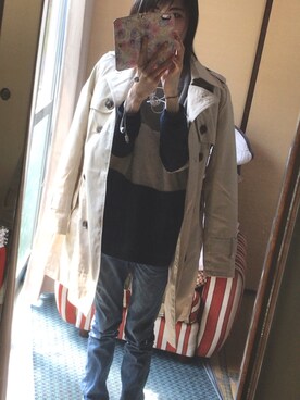 「grove（グローブ）のアイテム（トレンチコート）」を使った、甘ちゃんさん（レディース・156cm）の春コーディネート