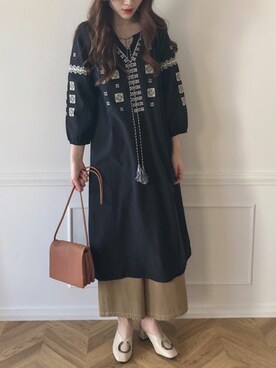 「Bab Bou Jeloud（バブブージュルード）のアイテム（ワンピース）」を使った、Bou Jeloudさん（レディース・160cm）の春コーディネート