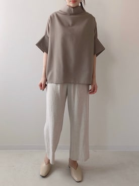 「アイテム（トップス、ブラウン系）」を使った、Bou Jeloudさん（レディース・160cm）の春コーディネート