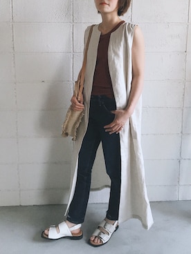 「Bab（バブ）のアイテム（サンダル）」を使った、Bou Jeloudさん（レディース・160cm）の春コーディネート