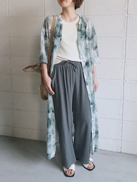 「アイテム（ワンピース/ドレス、グリーン系）」を使った、Bou Jeloudさん（レディース・153cm）の夏コーディネート