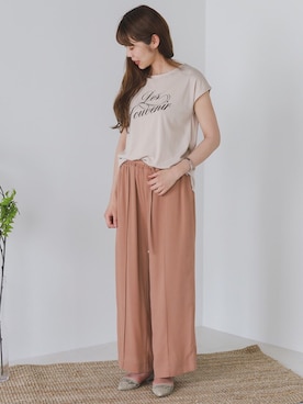 「アイテム（パンツ、イエロー系）」を使った、Bou Jeloudさん（レディース・160cm）の夏コーディネート