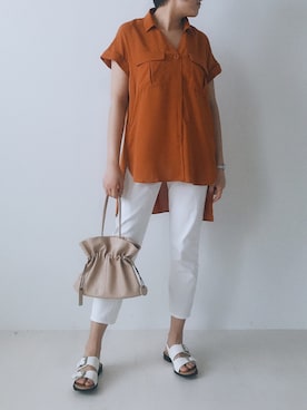 「Bou Jeloud（ブージュルード）のアイテム（チュニック）」を使った、Bou Jeloudさん（レディース・171cm）の夏コーディネート