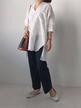 「ラフコーデ」｜「アイテム（チュニック）」を使った、Bou Jeloudさん（レディース・153cm）の夏コーディネート