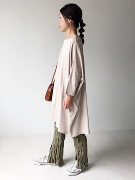 「Bou Jeloud（ブージュルード）のアイテム（チュニック）」を使った、Bou Jeloudさん（レディース・160cm）の夏コーディネート