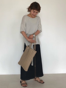 「Bab（バブ）のアイテム」を使った、Bou Jeloudさん（レディース・154cm）の夏コーディネート