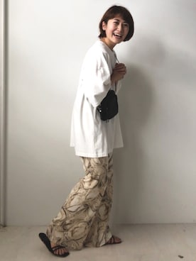 「アイテム（ボディバッグ/ウエストポーチ）」を使った、Bou Jeloudさん（レディース・154cm）の夏コーディネート