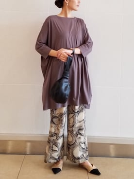 「Bou Jeloud（ブージュルード）のアイテム（チュニック）」を使った、Bou Jeloudさん（レディース・166cm）の夏コーディネート