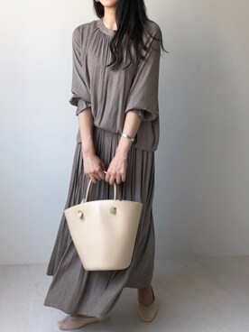 「Bou Jeloud（ブージュルード）のアイテム（バレエシューズ）」を使った、Bou Jeloudさん（レディース・164cm）の夏コーディネート