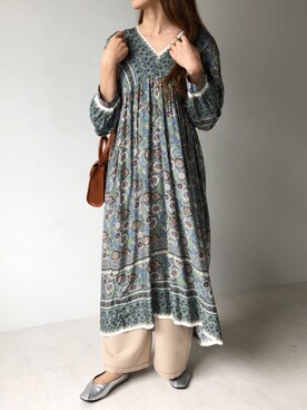 「Bou Jeloud（ブージュルード）のアイテム（バレエシューズ）」を使った、Bou Jeloudさん（レディース・162cm）の夏コーディネート