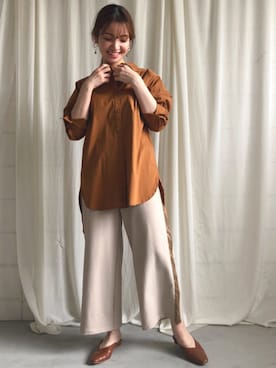 「Bou Jeloud（ブージュルード）のアイテム（チュニック）」を使った、Bou Jeloudさん（レディース・162cm）の秋コーディネート
