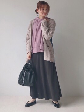 「Bou Jeloud（ブージュルード）のアイテム（バレエシューズ）」を使った、Bou Jeloudさん（レディース・162cm）の秋コーディネート