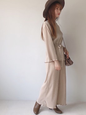 「Bou Jeloud（ブージュルード）のアイテム（帽子）」を使った、Bou Jeloudさん（レディース・162cm）の秋コーディネート
