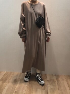 「ラブアンドピース2020」｜「アイテム（ワンピース/ドレス）」を使った、Bou Jeloudさん（レディース・163cm）の秋コーディネート