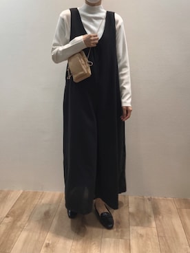 「Bab（バブ）のアイテム（ショルダーバッグ）」を使った、Bou Jeloudさん（レディース・163cm）の秋コーディネート