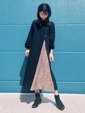 「ラブアンドピース2020」｜「アイテム（ワンピース/ドレス）」を使った、Bou Jeloudさん（レディース・165cm）の秋コーディネート