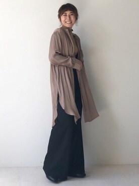 「Bou Jeloud（ブージュルード）のアイテム（チュニック）」を使った、Bou Jeloudさん（レディース・154cm）の秋コーディネート