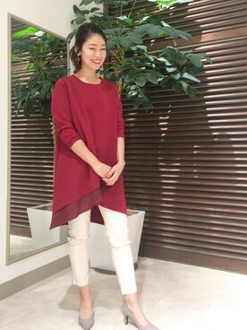 「Bou Jeloud（ブージュルード）のアイテム（チュニック）」を使った、Bou Jeloudさん（レディース・163cm）の秋コーディネート