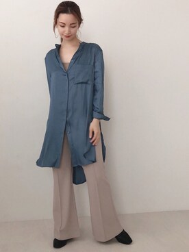 「Bou Jeloud（ブージュルード）のアイテム（チュニック）」を使った、Bou Jeloudさん（レディース・162cm）の秋コーディネート