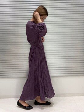 「秋のマイ旬スタイル」｜「アイテム（バレエシューズ）」を使った、Bou Jeloudさん（レディース・158cm）の秋コーディネート